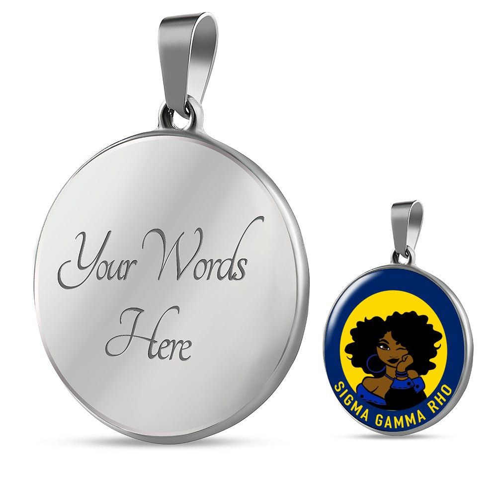 Sorority Necklace - Personalized Girl Sigma Gamma Rho Luxury Necklace Circle