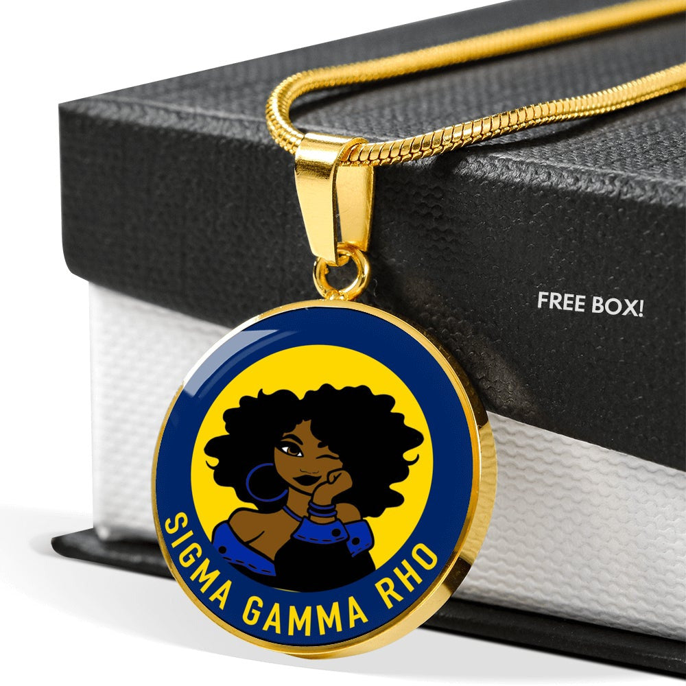 Sorority Necklace - Personalized Girl Sigma Gamma Rho Luxury Necklace Circle