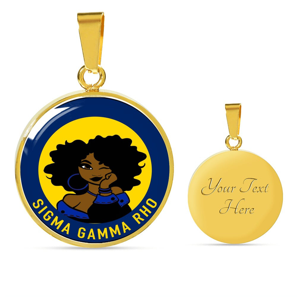 Sorority Necklace - Personalized Girl Sigma Gamma Rho Luxury Necklace Circle