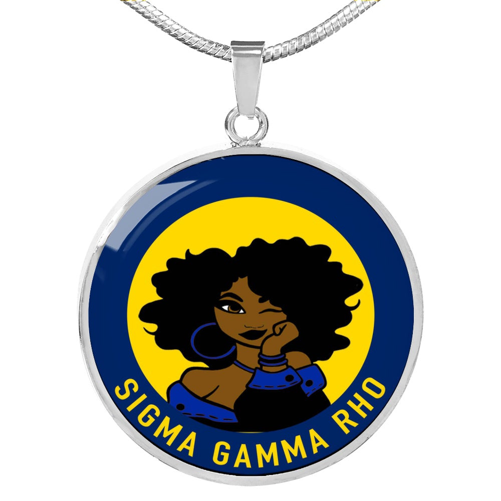 Sorority Necklace - Personalized Girl Sigma Gamma Rho Luxury Necklace Circle