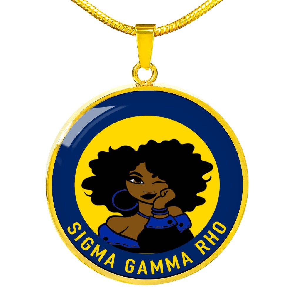 Sorority Necklace - Personalized Girl Sigma Gamma Rho Luxury Necklace Circle