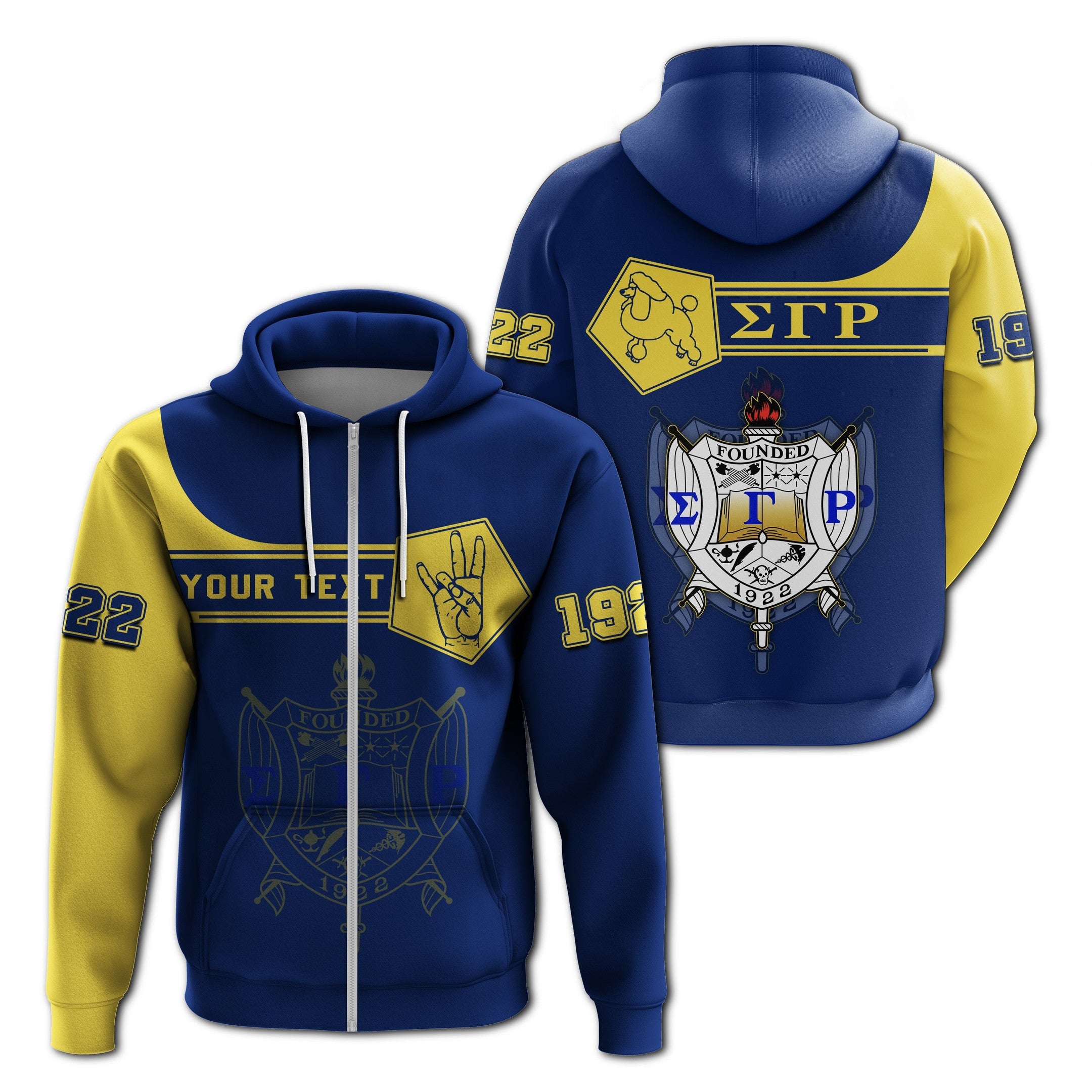 Sorority Hoodie - Personalized Sigma Gamma Rho Zip Hoodie Simple Style