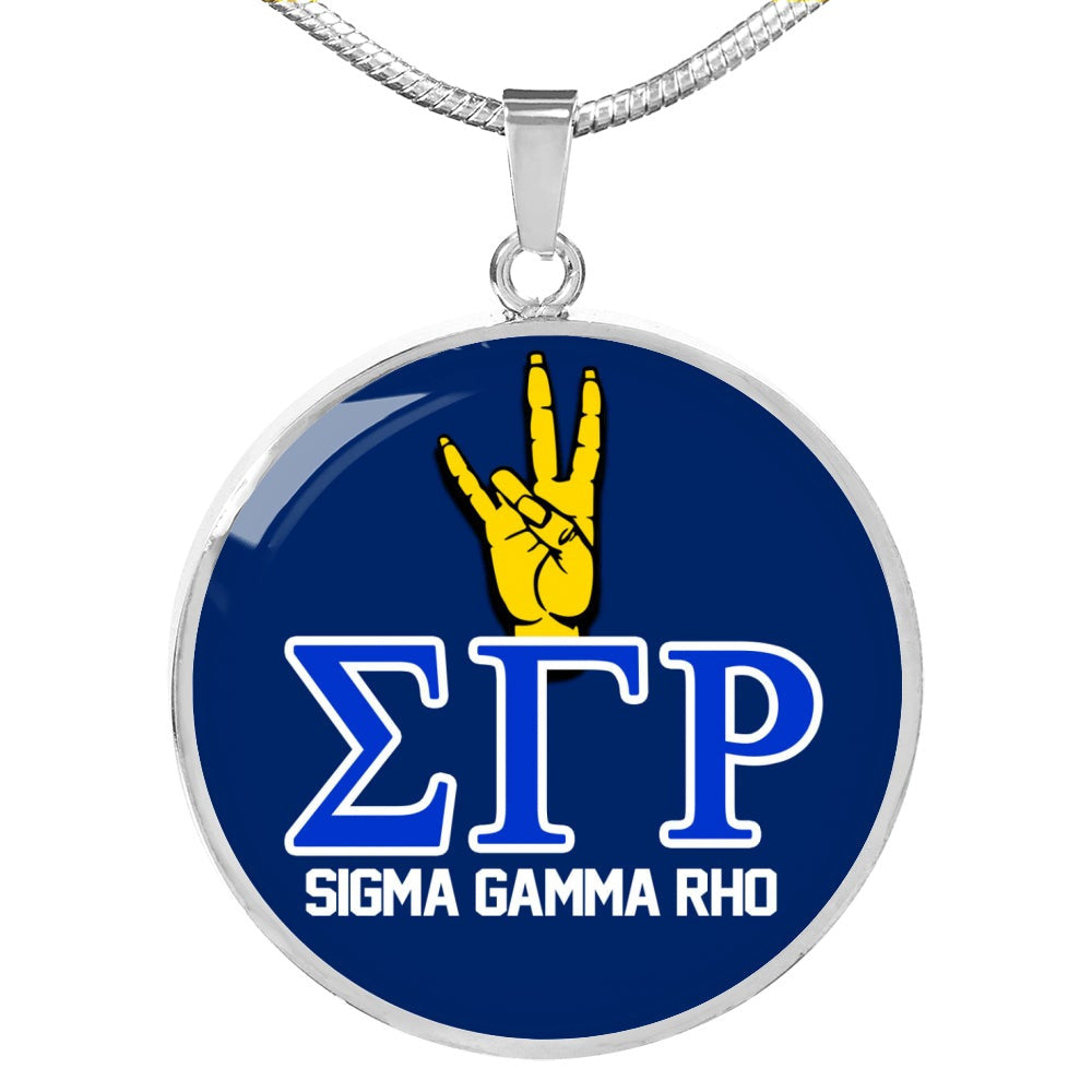 Sorority Necklace - Personalized Sigma Gamma Rho Hand Luxury Necklace Circle