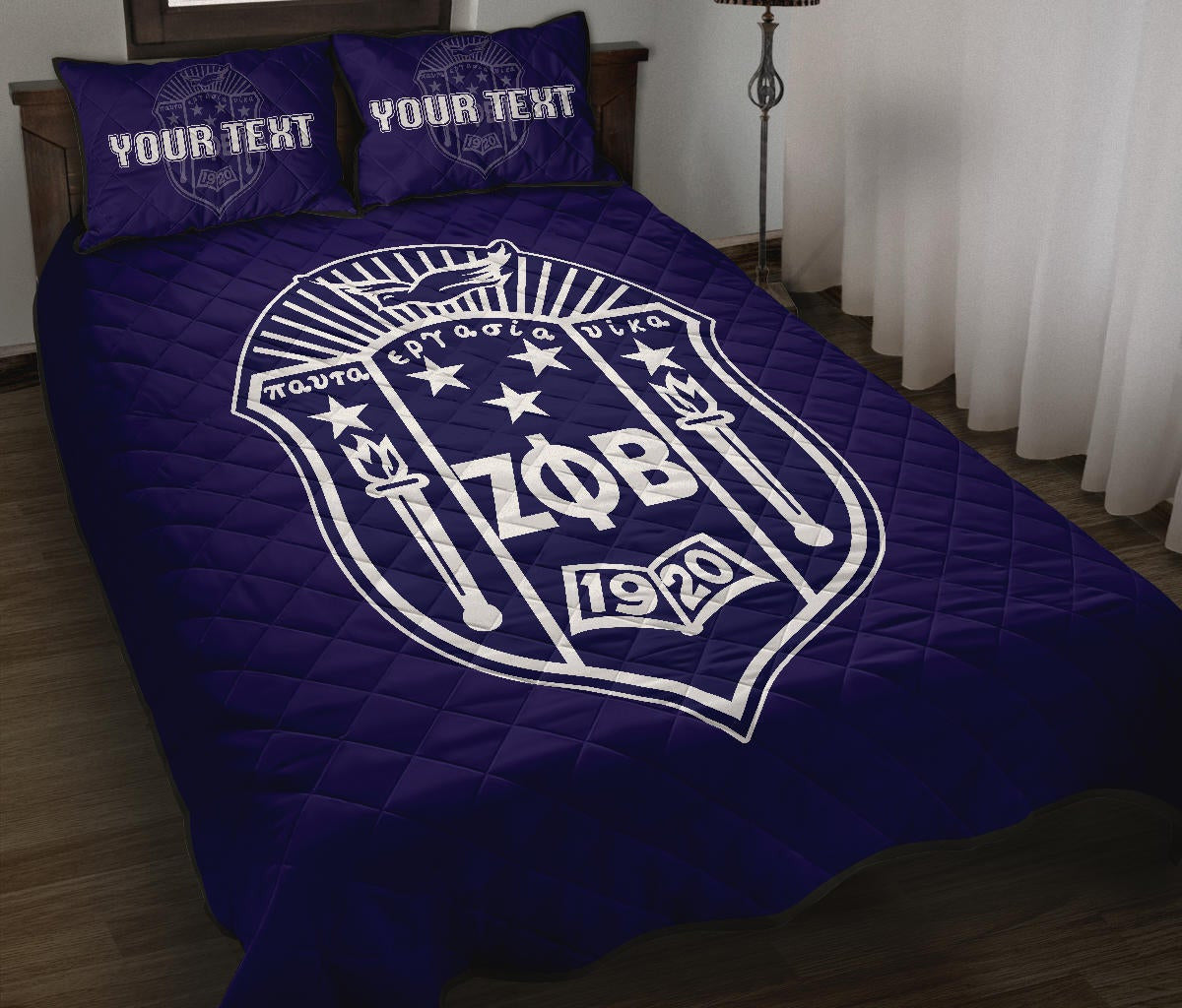 Tothetopcloset Home Set - Personalized Zeta Phi Beta Quilt Bed Set Classic J1