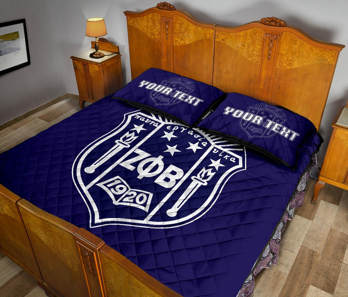 Tothetopcloset Home Set - Personalized Zeta Phi Beta Quilt Bed Set Classic J1