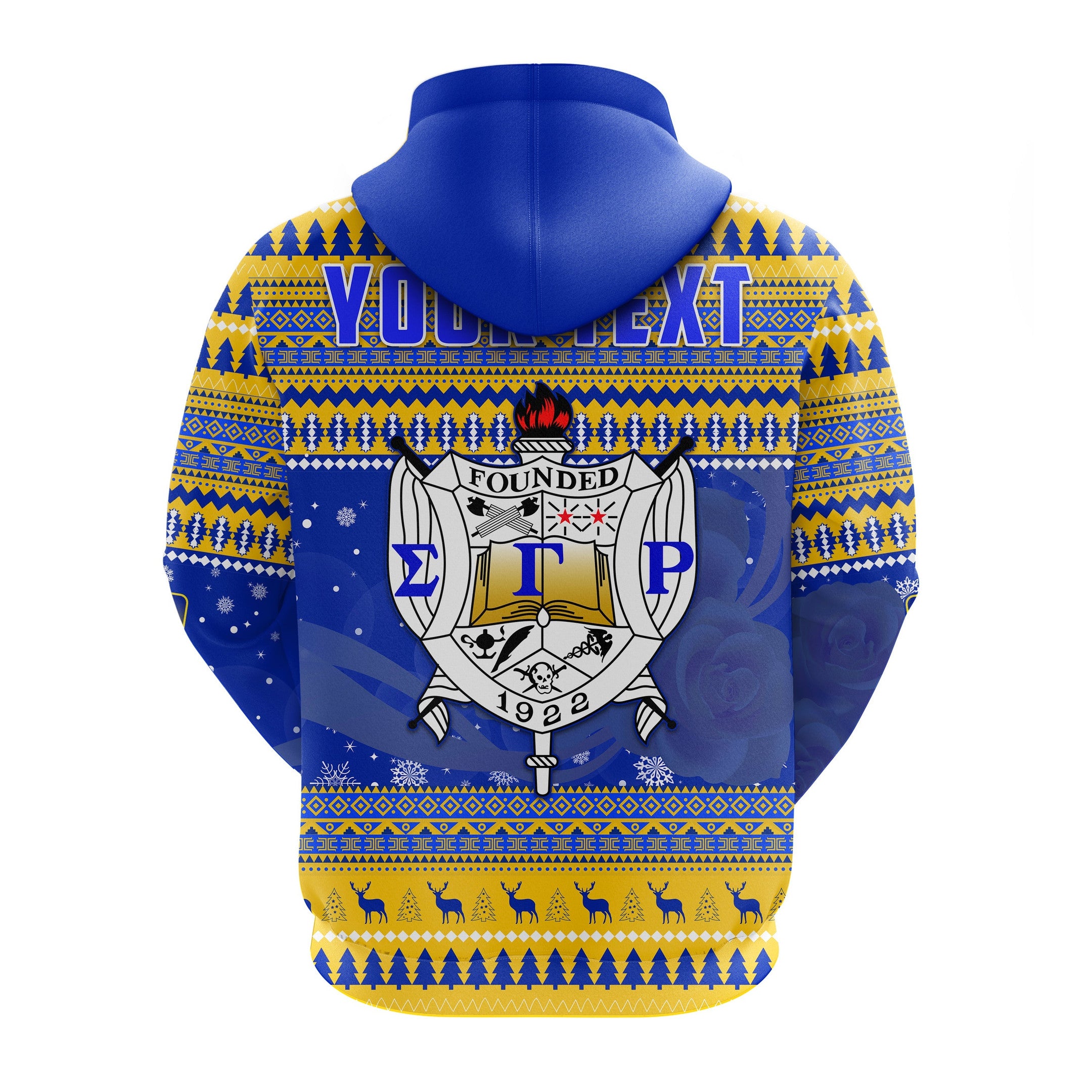 Sorority Hoodie - Personalized Sigma Gamma Rho Christmas Zip Hoodie African Pattern