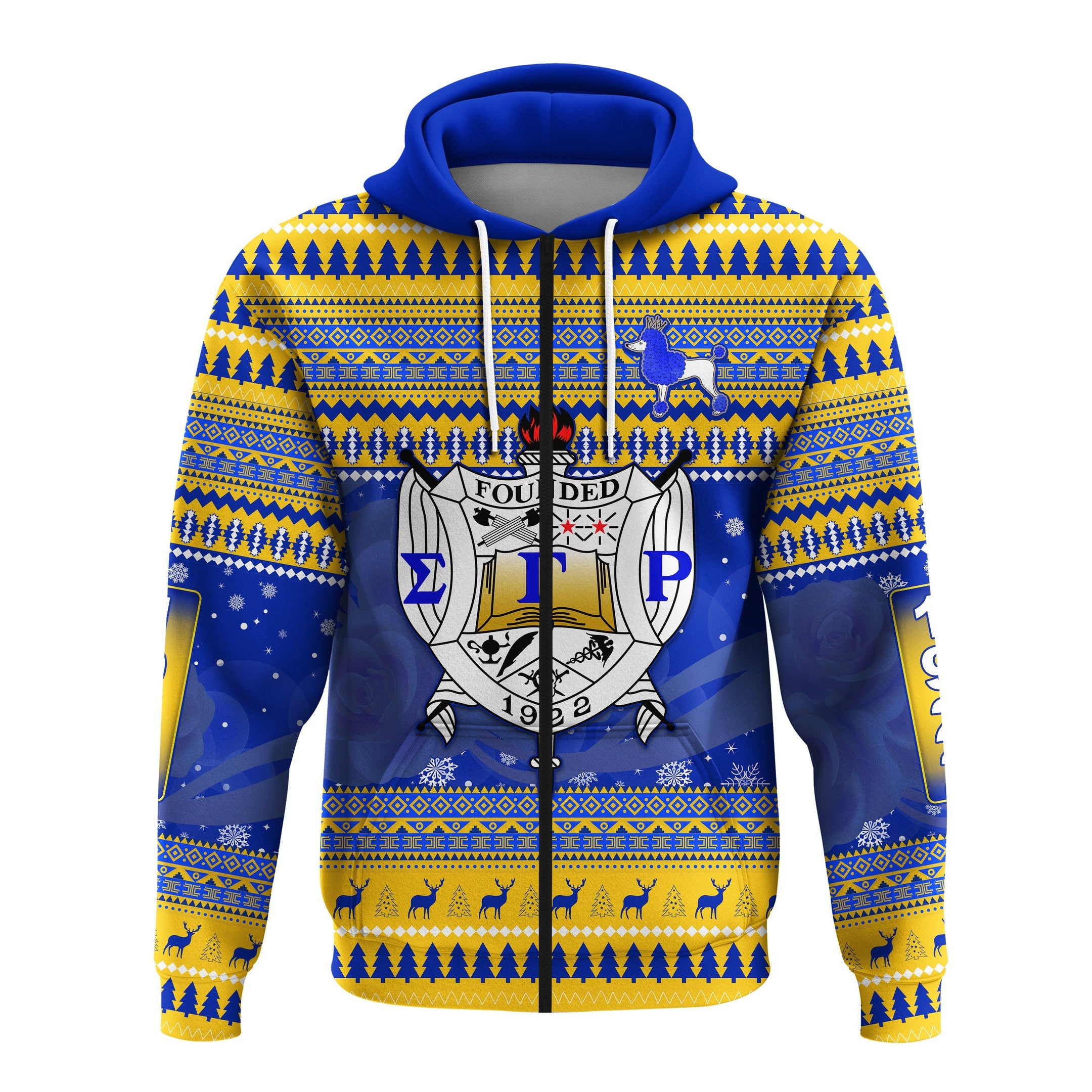 Sorority Hoodie - Personalized Sigma Gamma Rho Christmas Zip Hoodie African Pattern