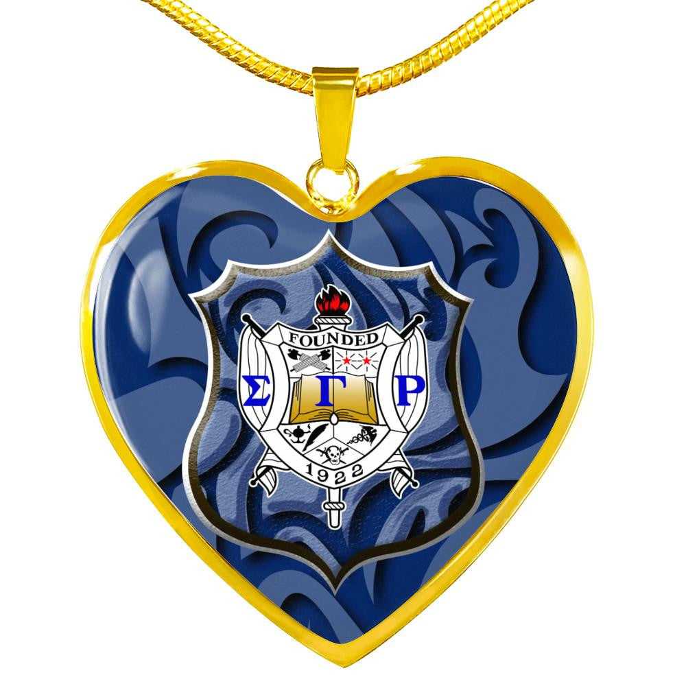 Sorority Necklace - Personalized Sigma Gamma Rho 1922 Luxury Necklace Heart