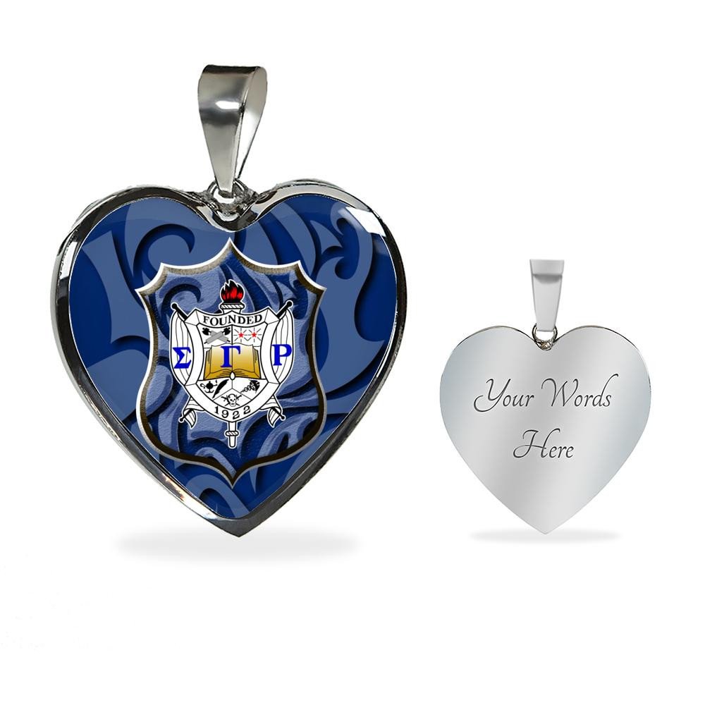 Sorority Necklace - Personalized Sigma Gamma Rho 1922 Luxury Necklace Heart