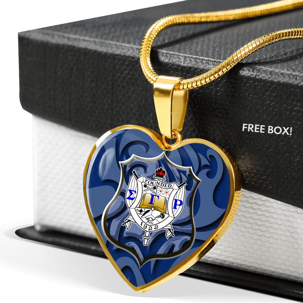 Sorority Necklace - Personalized Sigma Gamma Rho 1922 Luxury Necklace Heart