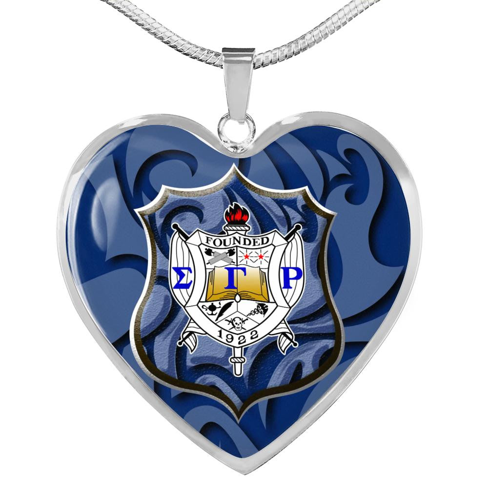 Sorority Necklace - Personalized Sigma Gamma Rho 1922 Luxury Necklace Heart