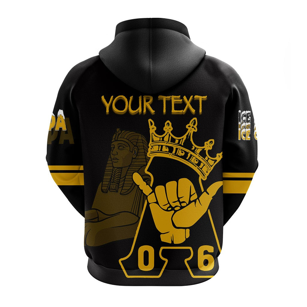 Personalized Alpha Phi Alpha Ice Cold Brothas Hoodie Black & Gold J5