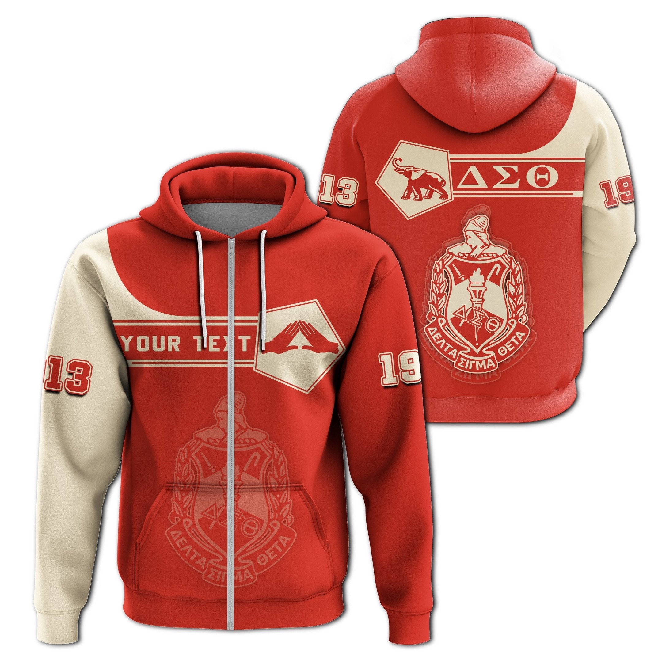 Sorority Hoodie - Personalized Delta Sigma Theta Zip Hoodie Simple Style