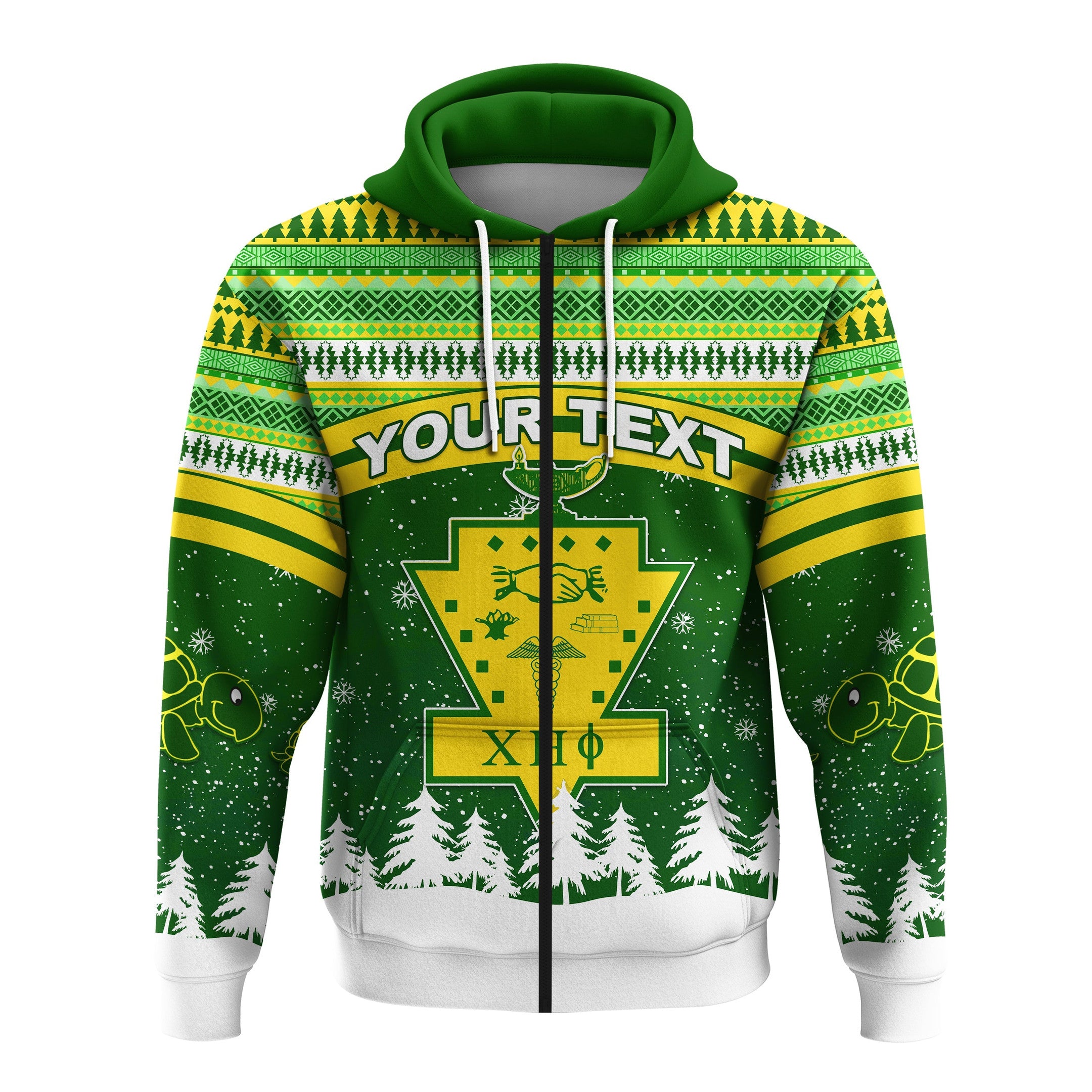Sorority Hoodie - Personalized Chi Eta Phi Christmas Zip Hoodie African Pattern