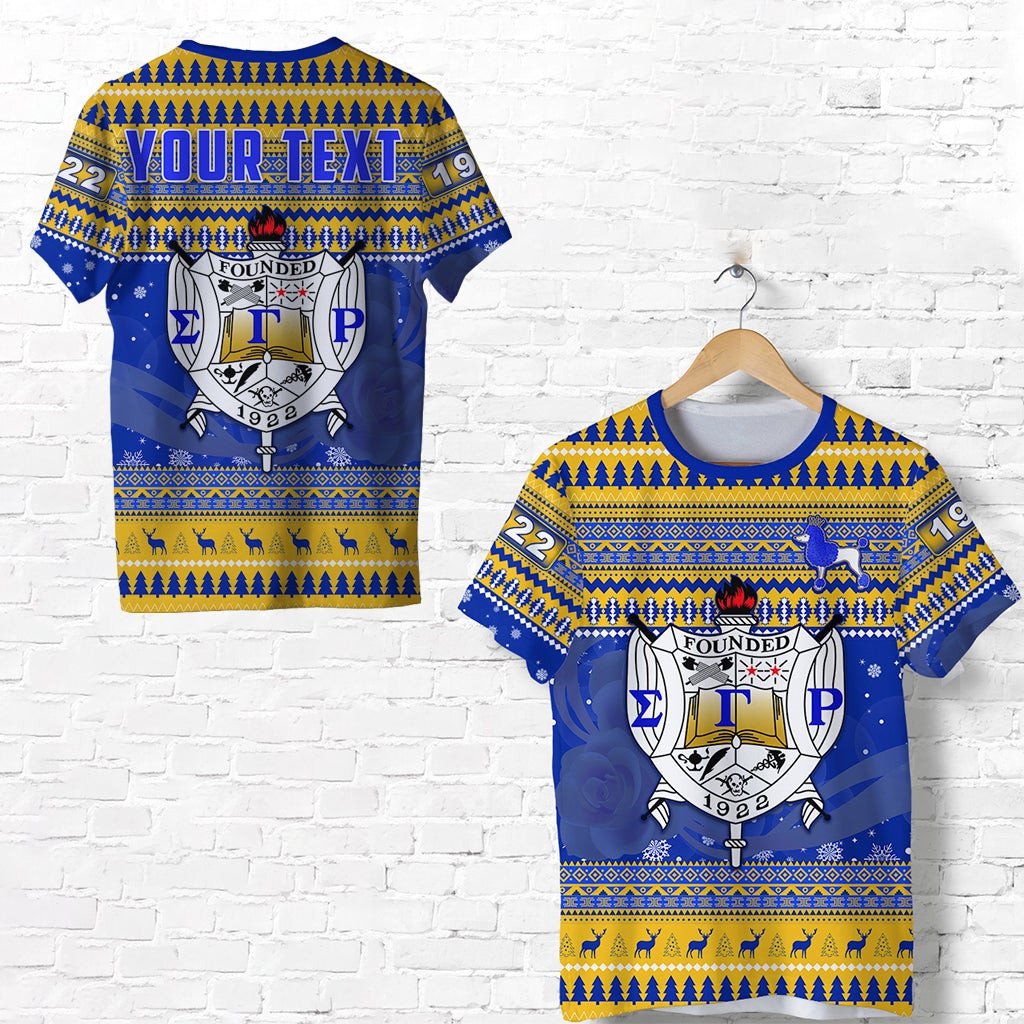 Sorority TShirt - Personalized Sigma Gamma Rho Christmas TShirt African Pattern