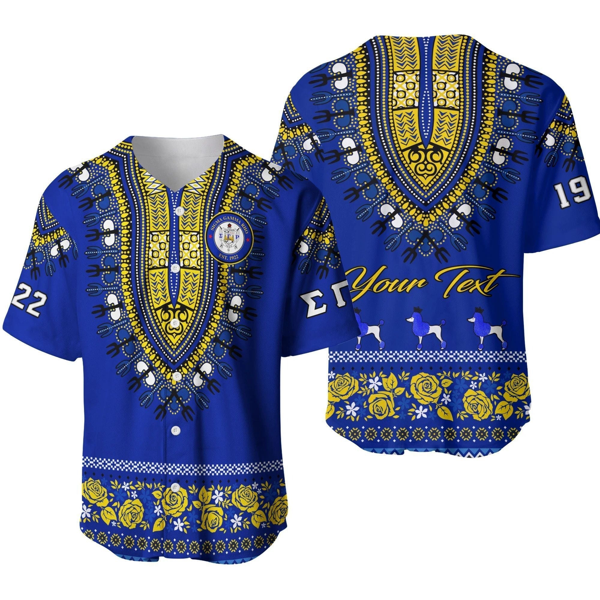 Sorority Baseball Jersey - Personalized Sigma Gamma Rho Sorority n Pattern Baseball Jersey