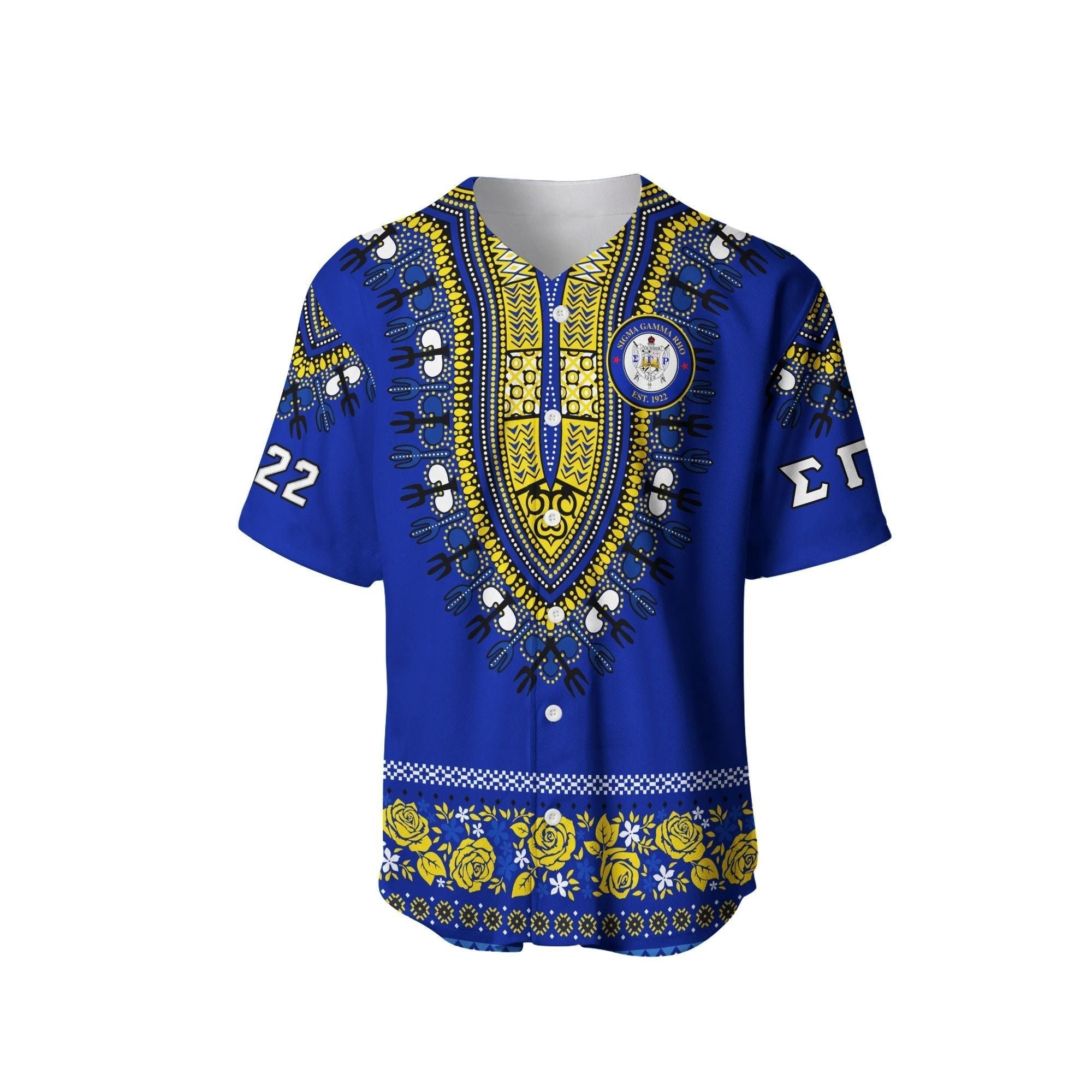 Sorority Baseball Jersey - Personalized Sigma Gamma Rho Sorority n Pattern Baseball Jersey