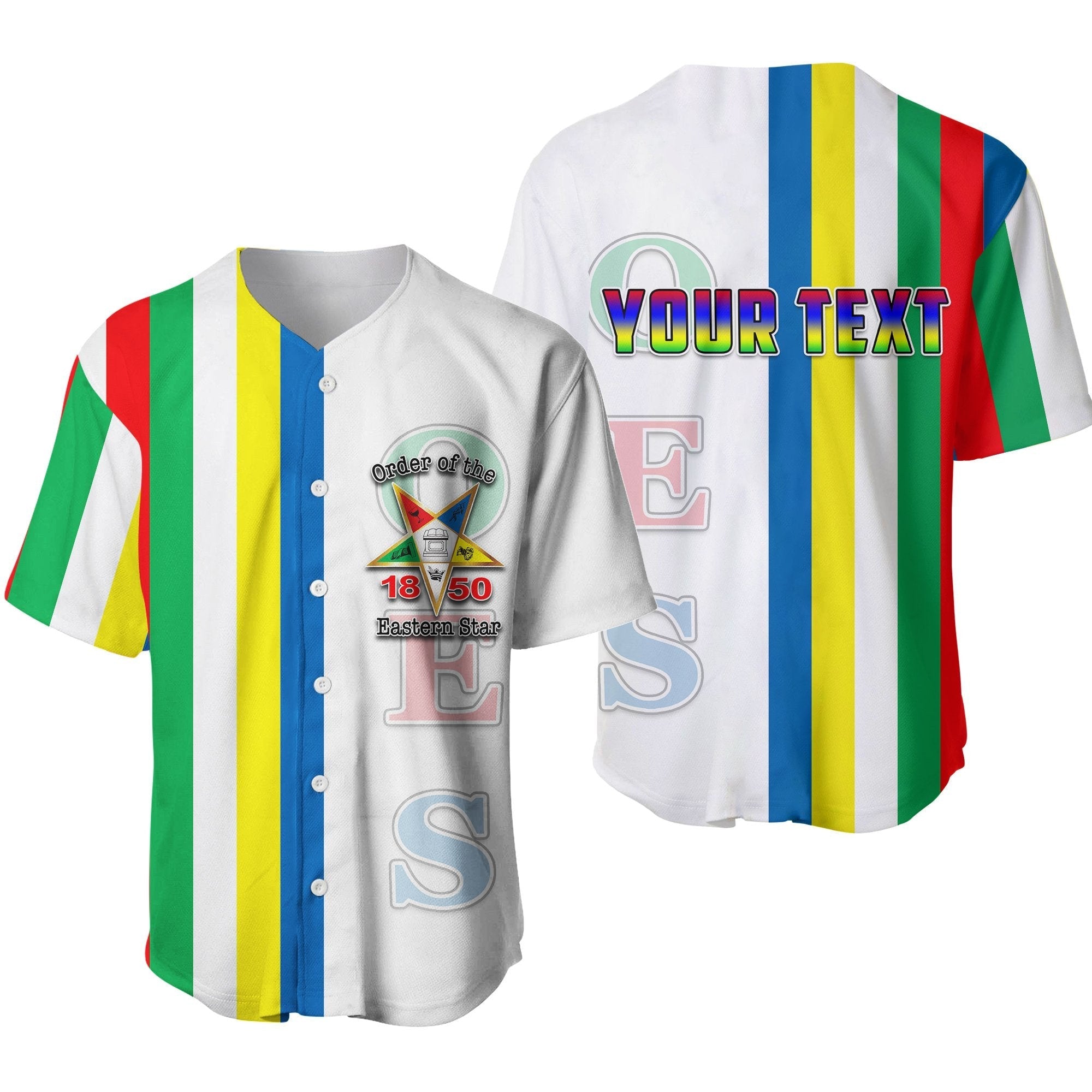 Sorority Baseball Jersey - Personalized Order of the Eastern Star Baseball Jersey OES