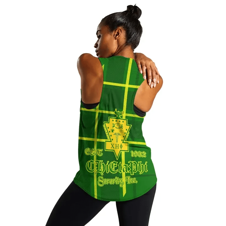 Sorority Tank Top - Chi Eta Phi Burberr Style Women Racerback Tank