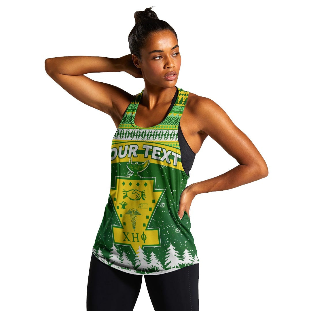 Sorority Tank Top - Personalized Chi Eta Phi Christmas Women Racerback Tank African Pattern