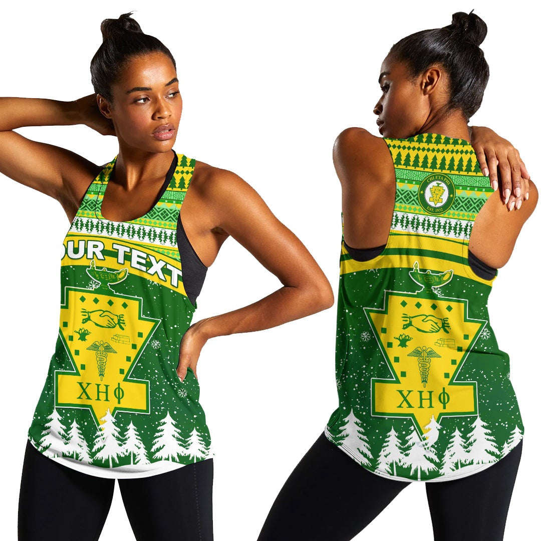 Sorority Tank Top - Personalized Chi Eta Phi Christmas Women Racerback Tank African Pattern