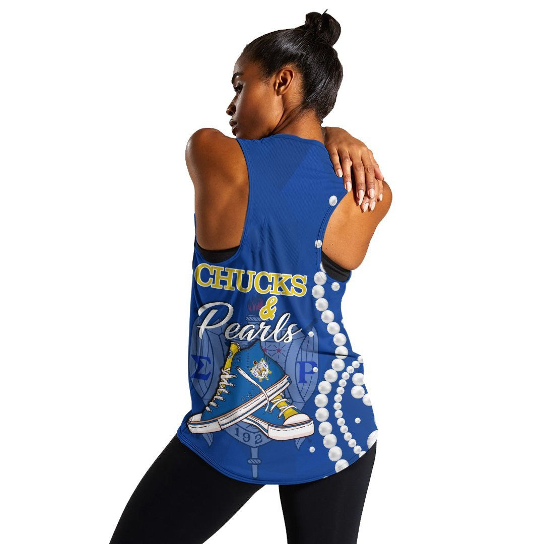 Sorority Tank Top - Sigma Gamma Rho K.H Pearls Racerback Tank