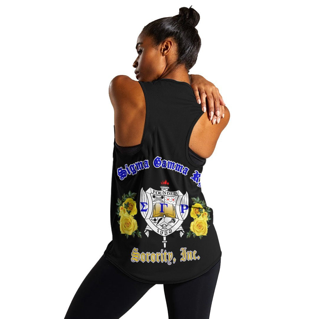 Sorority Tank Top - Sigma Gamma Rho Yellow Rose Women's Racerback Tank