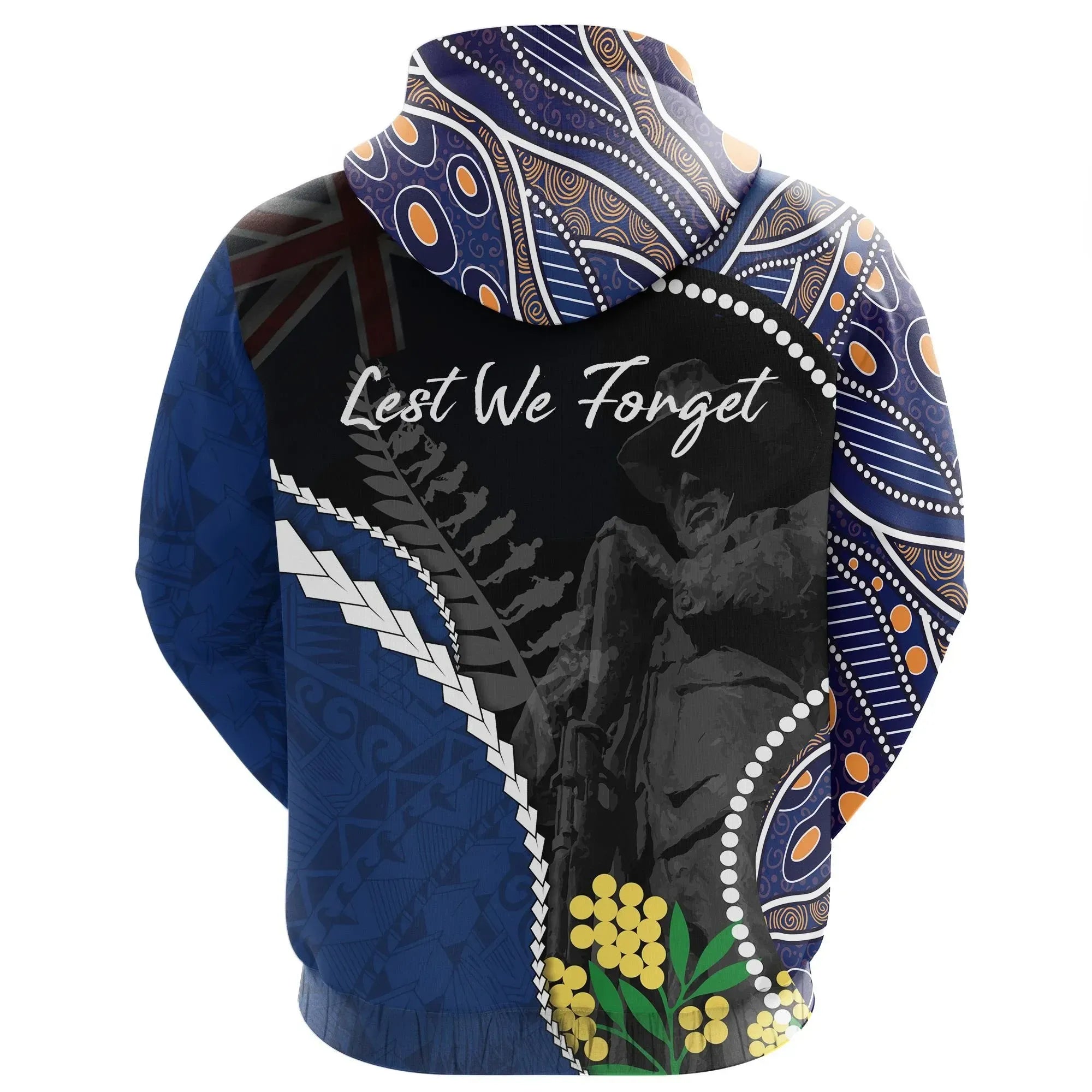 Anzac Zip Hoodie - Aboriginal Maori Full Zip Hoodie