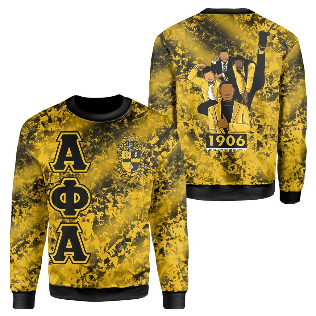 Fraternity Sweatshirt - Alpha Phi Alphas 1906 Diamond Pattern Sweatshirt