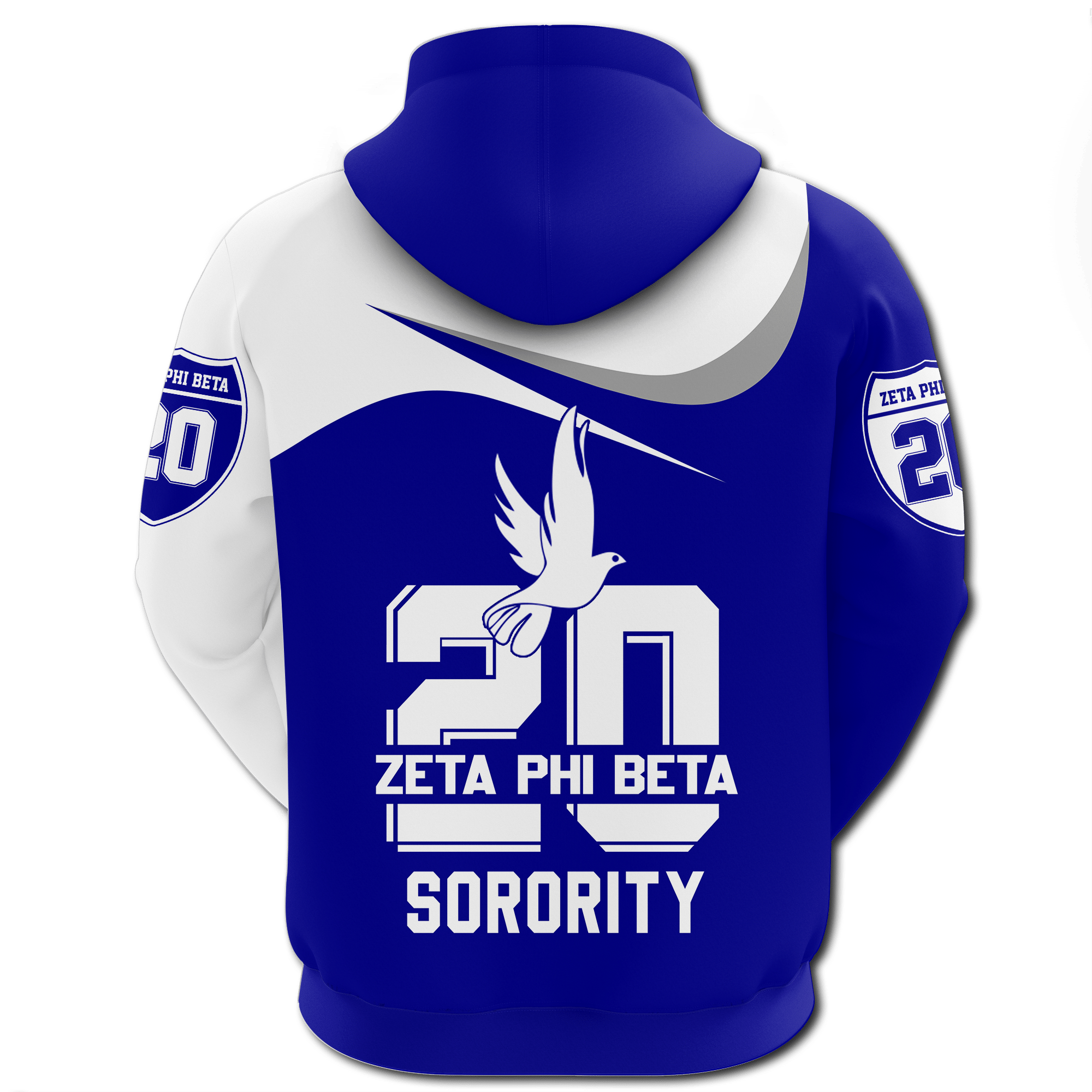 Sorority Hoodie - Zeta Phi Beta Curve Style Zip Hoodie