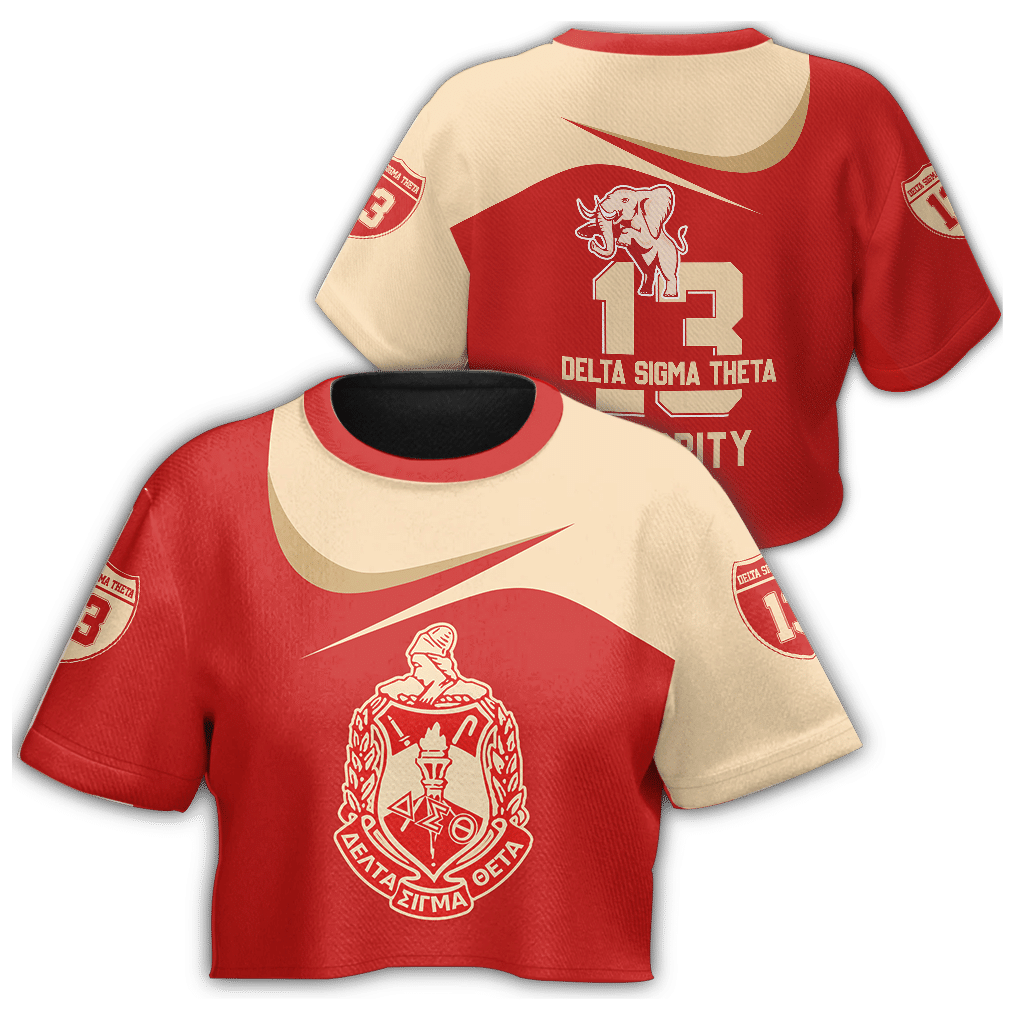 Sorority TShirt - Delta Sigma Theta Curve Style Croptop TShirt