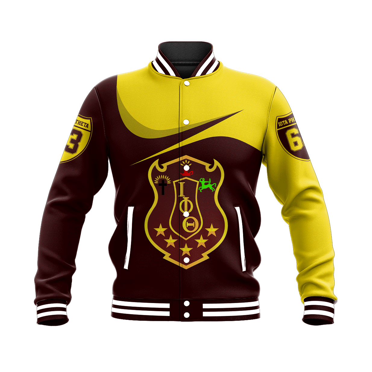 Fraternity Jacket - Iota Phi Theta Curve Style Baseball Jacket