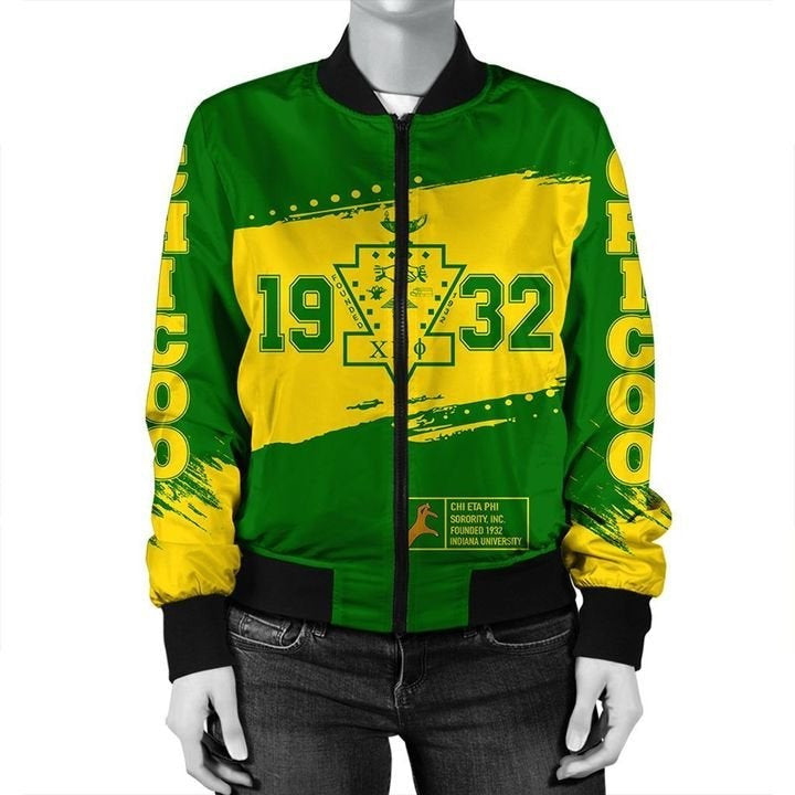 Sorority Jacket - Chi Eta Phi Indiana University Bomber Jacket
