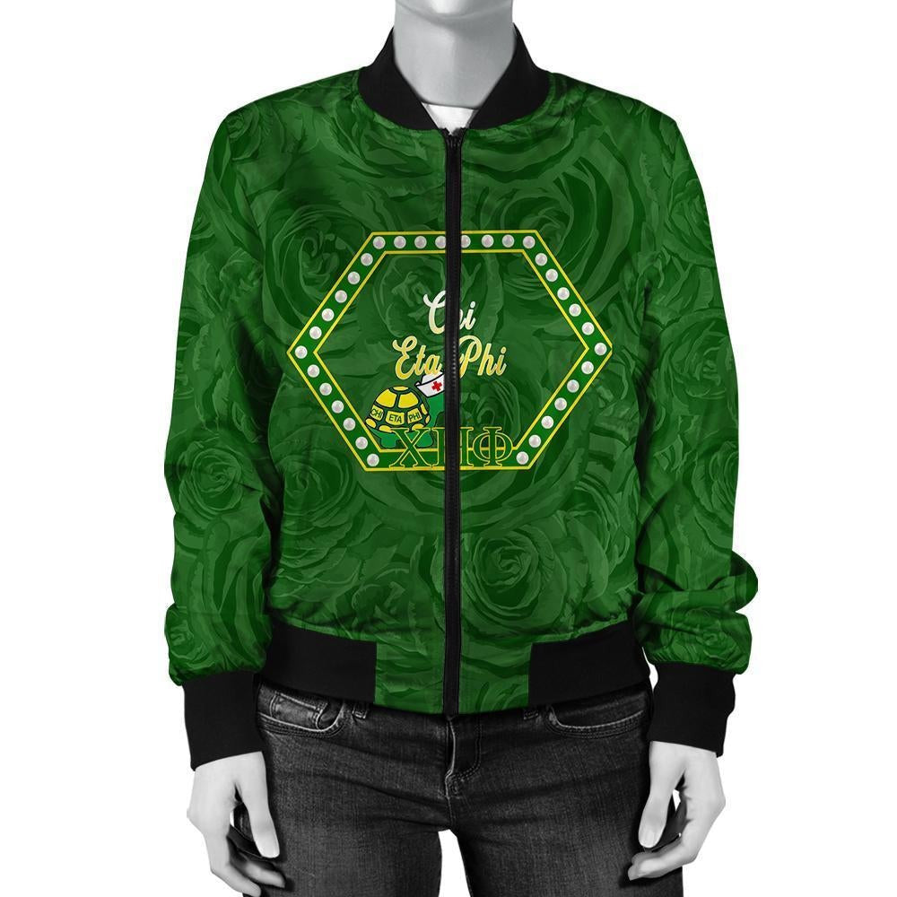 Sorority Jacket - Chi Eta Phi Rose Peals Bomber Jacket