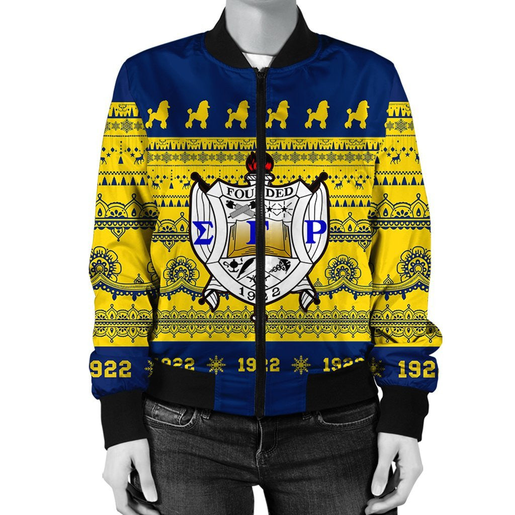 Sorority Jacket - Sigma Gamma Rho Xmas Establish Year Bomber Jacket