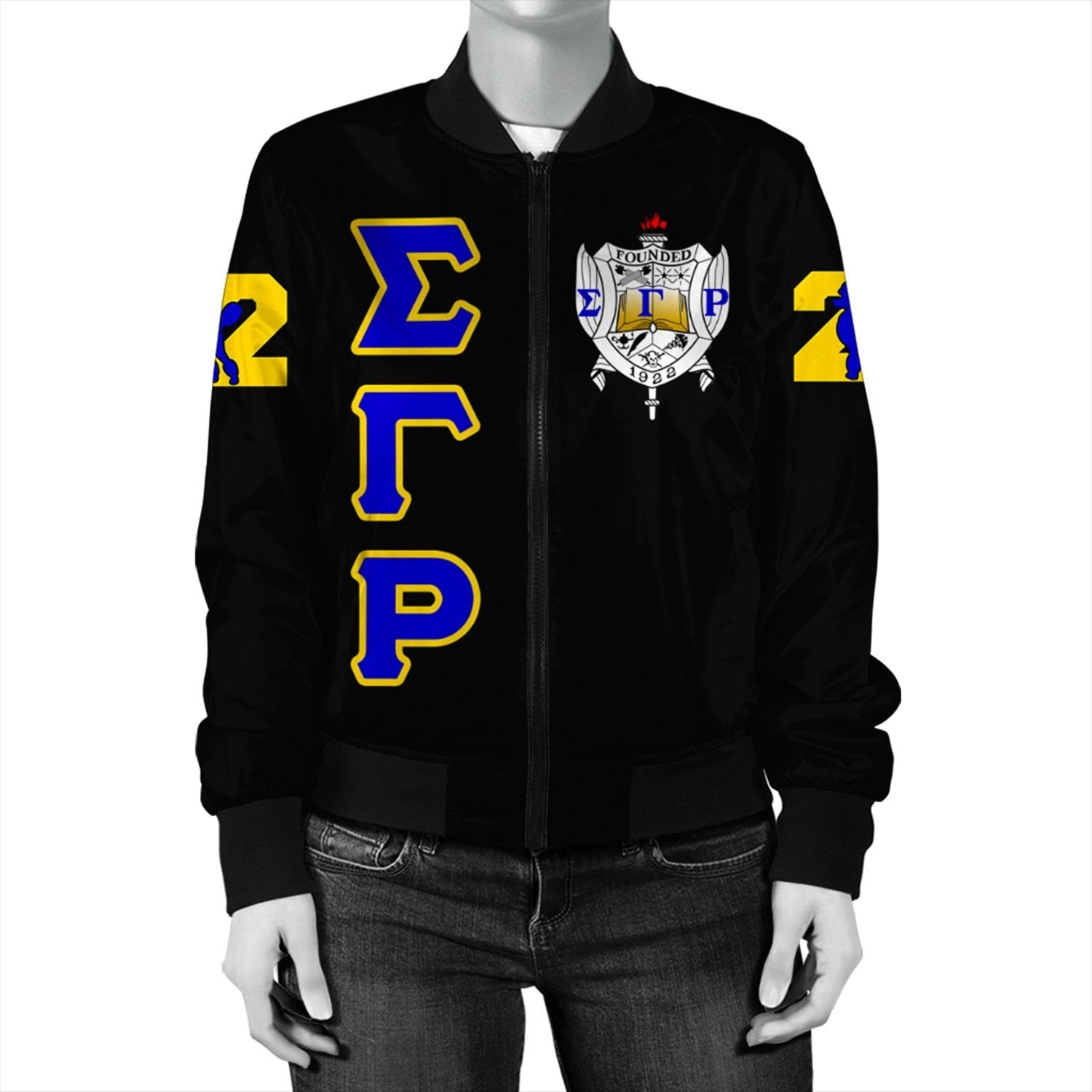 Sorority Jacket - Sigma Gamma Rho Letters Bomber Jacket