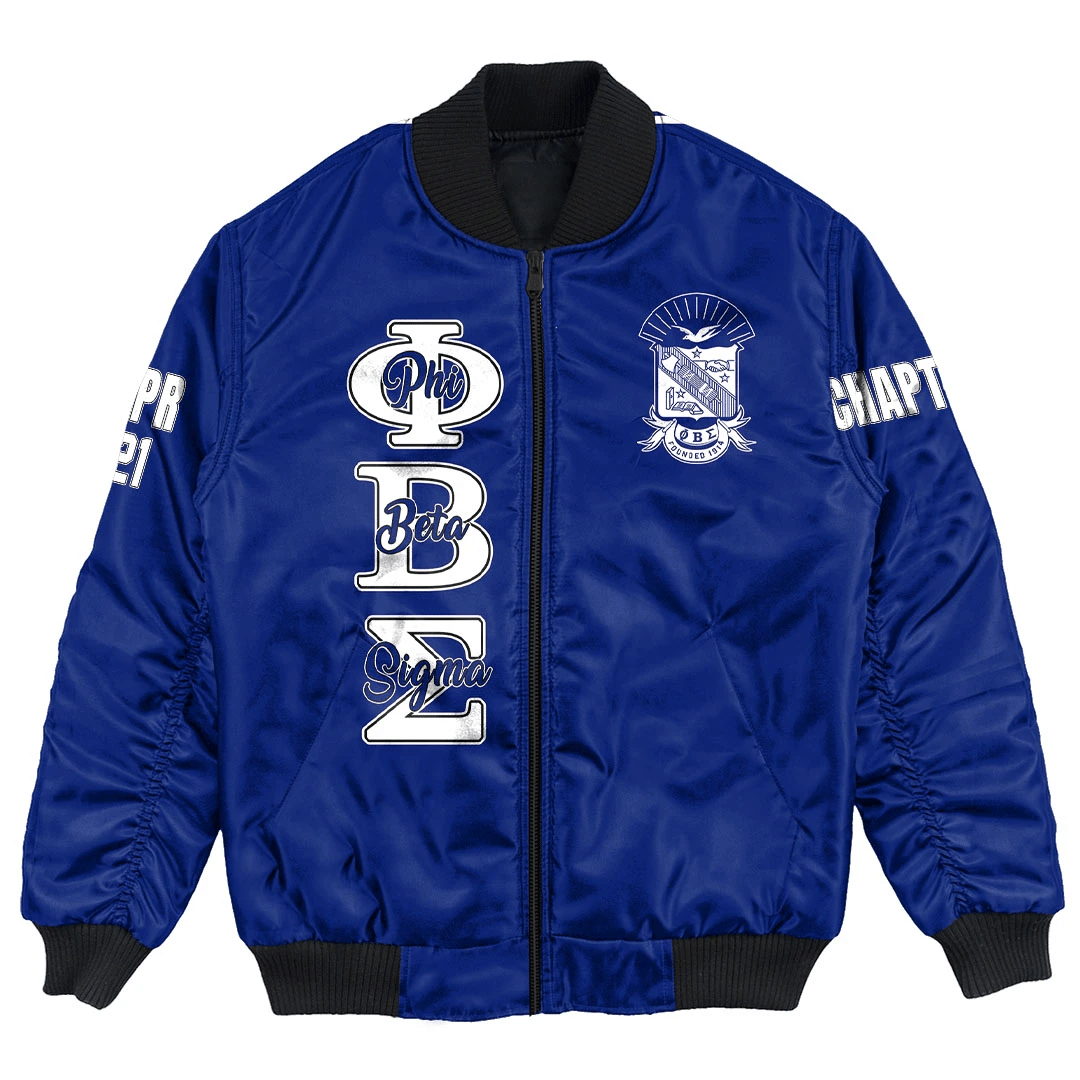 Fraternity Jacket - Personalized Phi Beta Sigma Blue Bomber Jackets