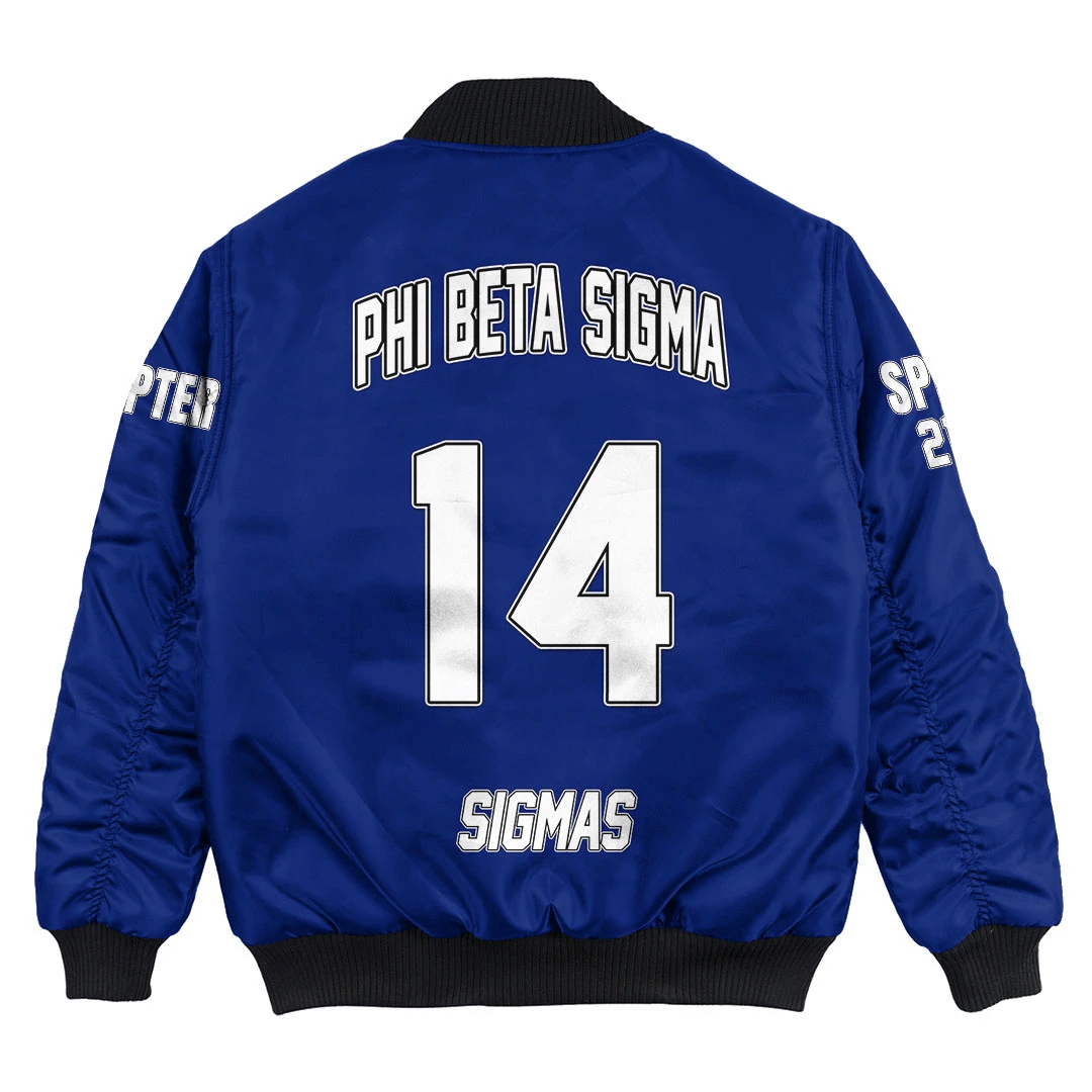 Fraternity Jacket - Personalized Phi Beta Sigma Blue Bomber Jackets