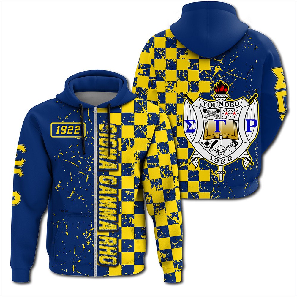 Sorority Hoodie - Sigma Gamma Rho Caro Style Zip Hoodie