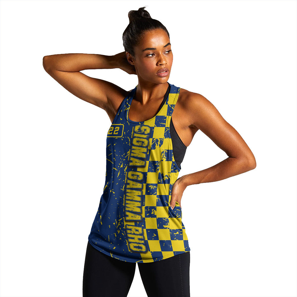 Sorority Tank Top - Sigma Gamma Rho Caro Style Women's Racerback Tank