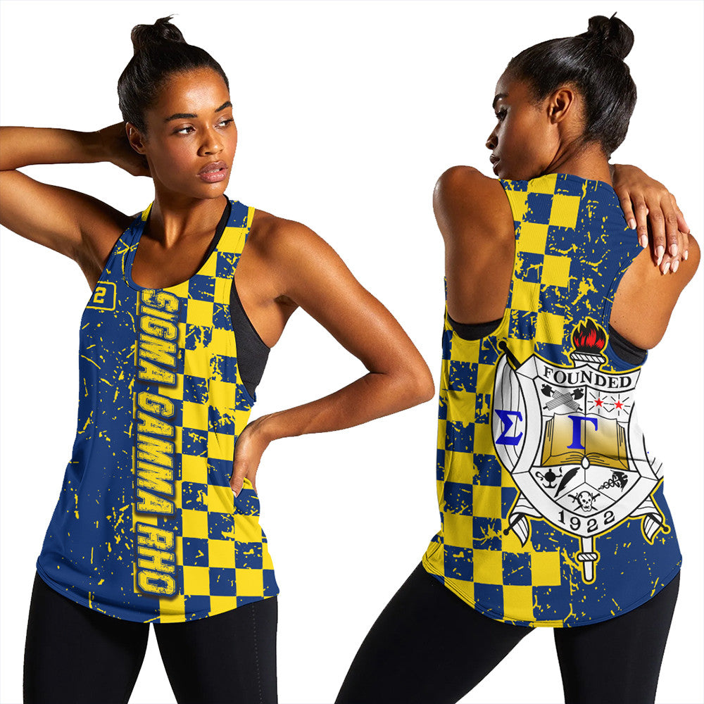Sorority Tank Top - Sigma Gamma Rho Caro Style Women's Racerback Tank