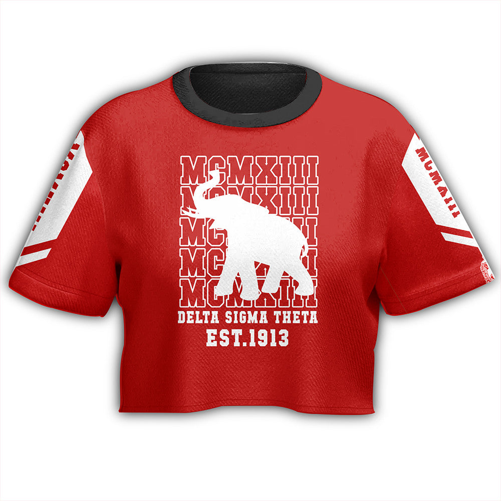 Sorority TShirt - Delta Sigma Theta MCMXIII Red Croptop TShirt