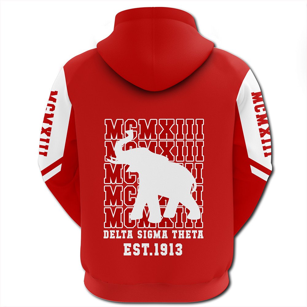 Sorority Hoodie - Delta Sigma Theta MCMXIII Red Zip Hoodie