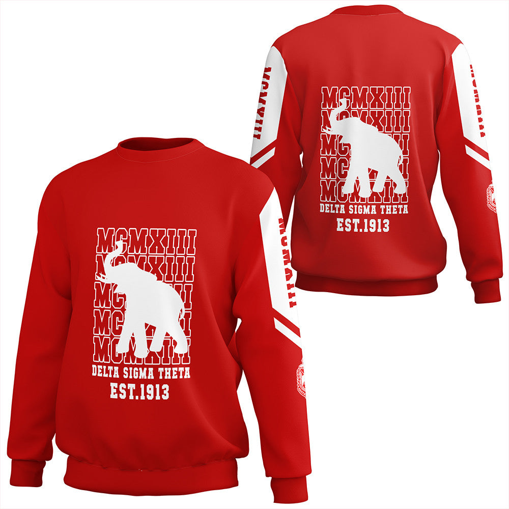 Sorority Sweatshirt - Delta Sigma Theta MCMXIII Red Sweatshirts