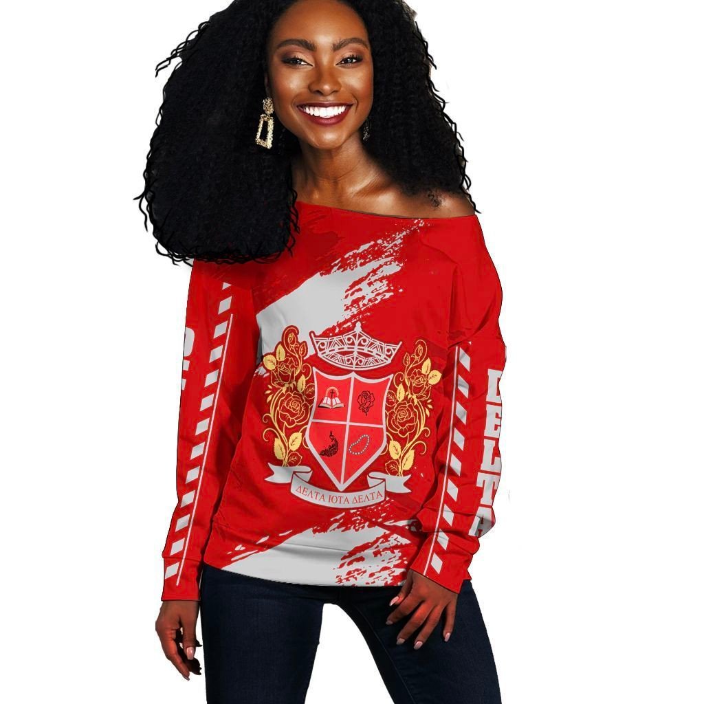 Sorority Sweatshirt - Delta Iota Delta Nineteen Women Off Shoulder