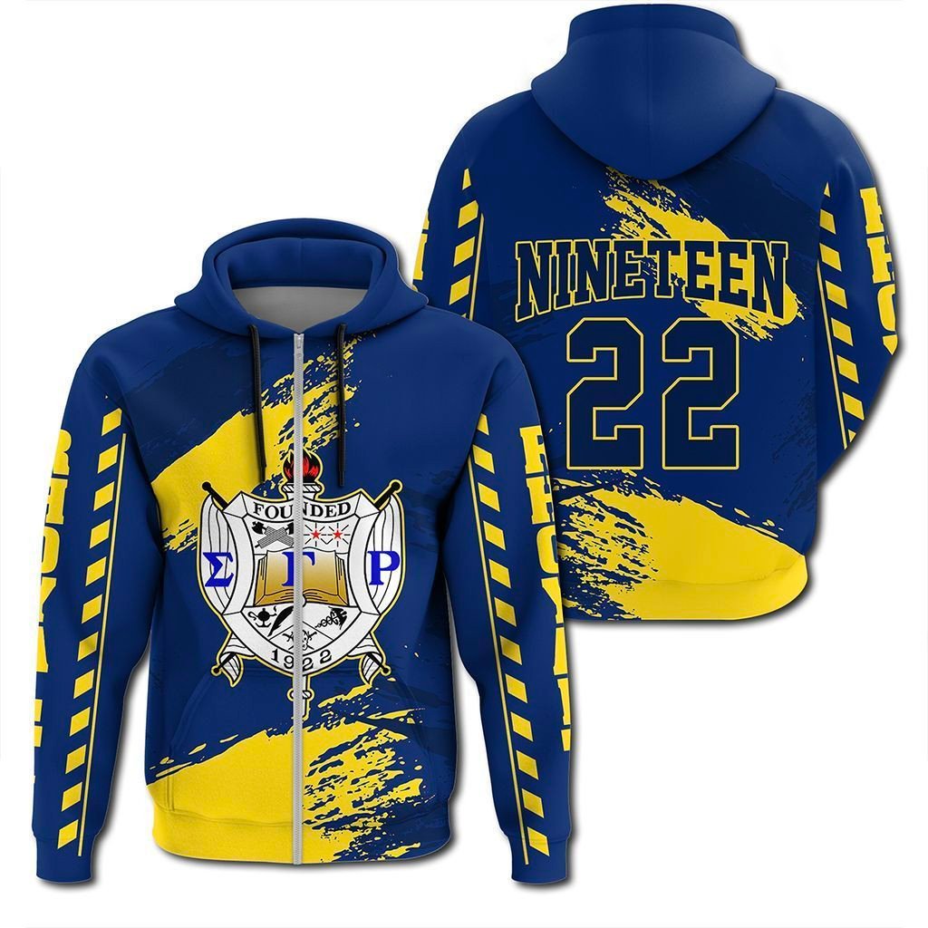 Sorority Hoodie - Sigma Gamma Rho Nineteen Zip Hoodie