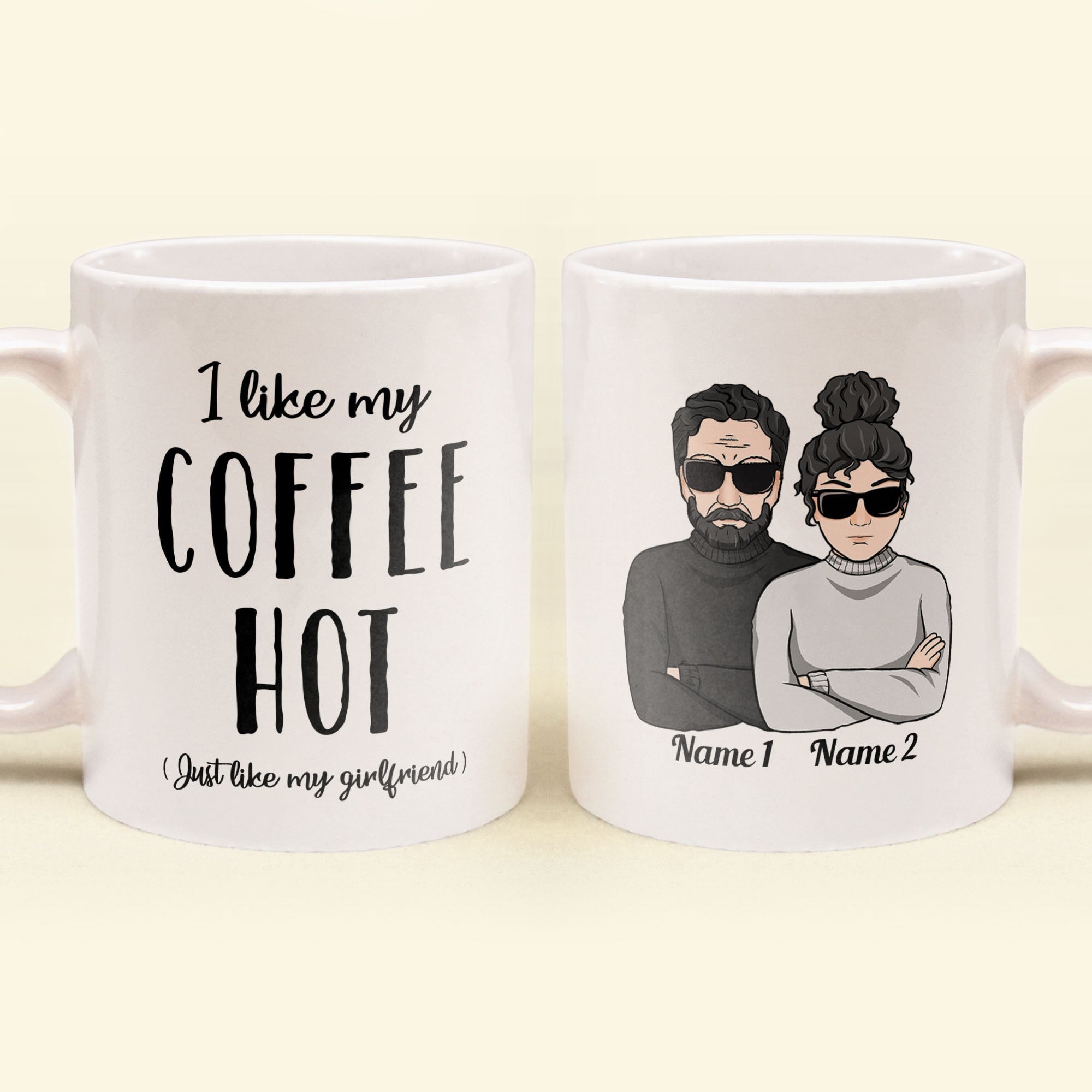 I Like My Coffee Hot Like My Wife, Girlfriend - Personalized Mug - Christmas Gift For Husband, Boyfriend