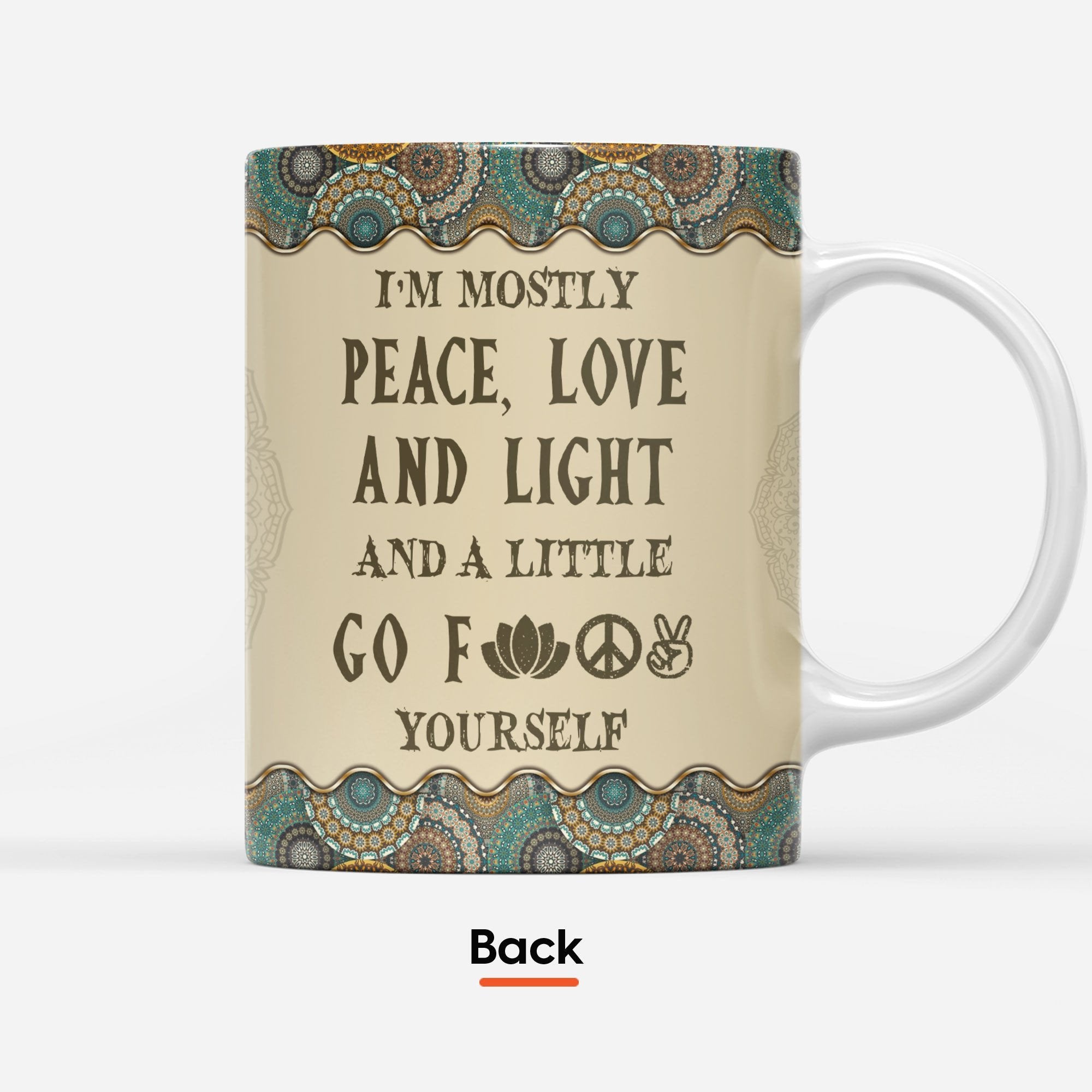 I'm Mostly Peace Love And Light - Personalized Mug - Birthday Gift For Yoga Lover