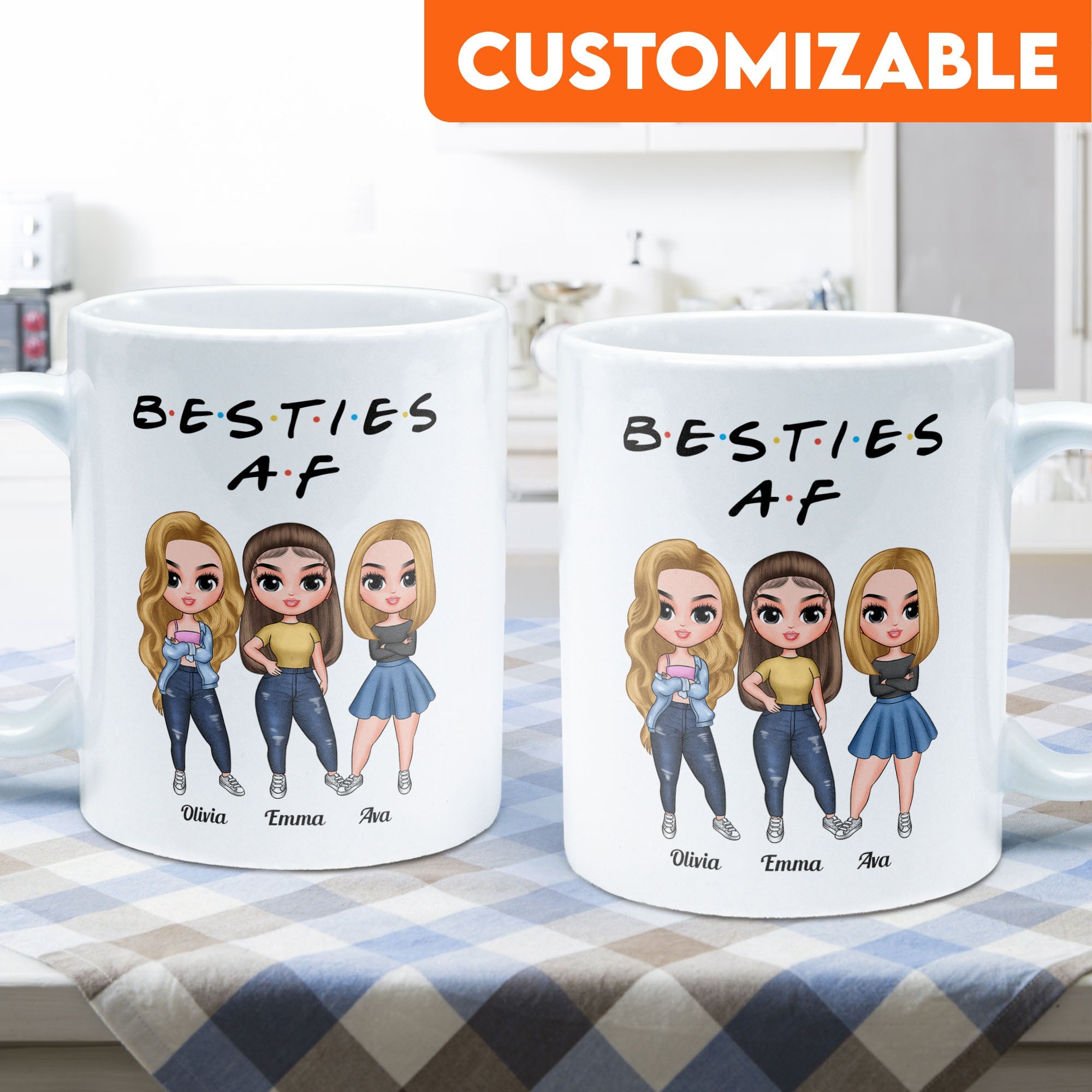 Besties AF - Personalized Mug - Christmas Gift For Sisters, Besties