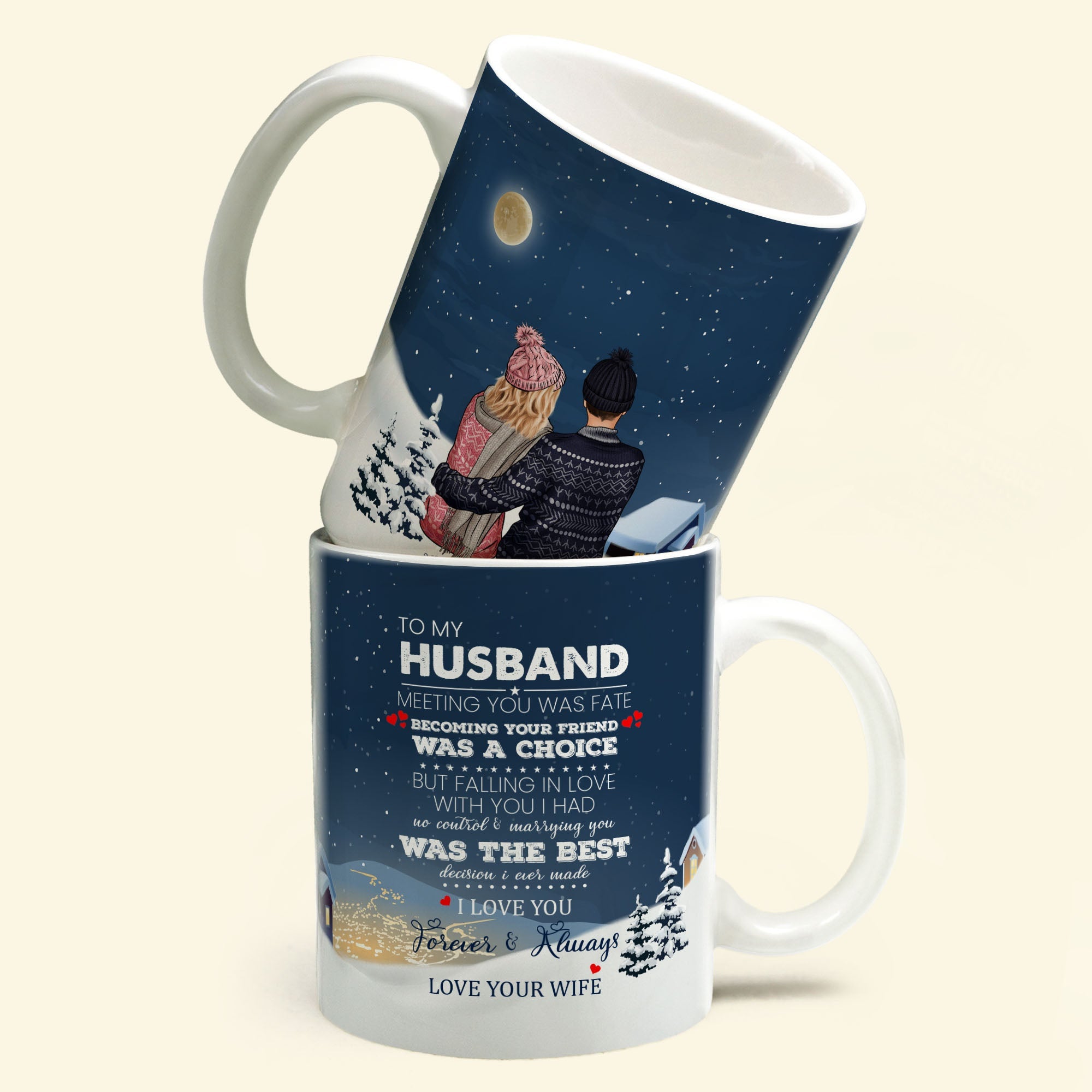 I Love You Forever & Always - Personalized Mug - Christmas Gift For Husband, Wife